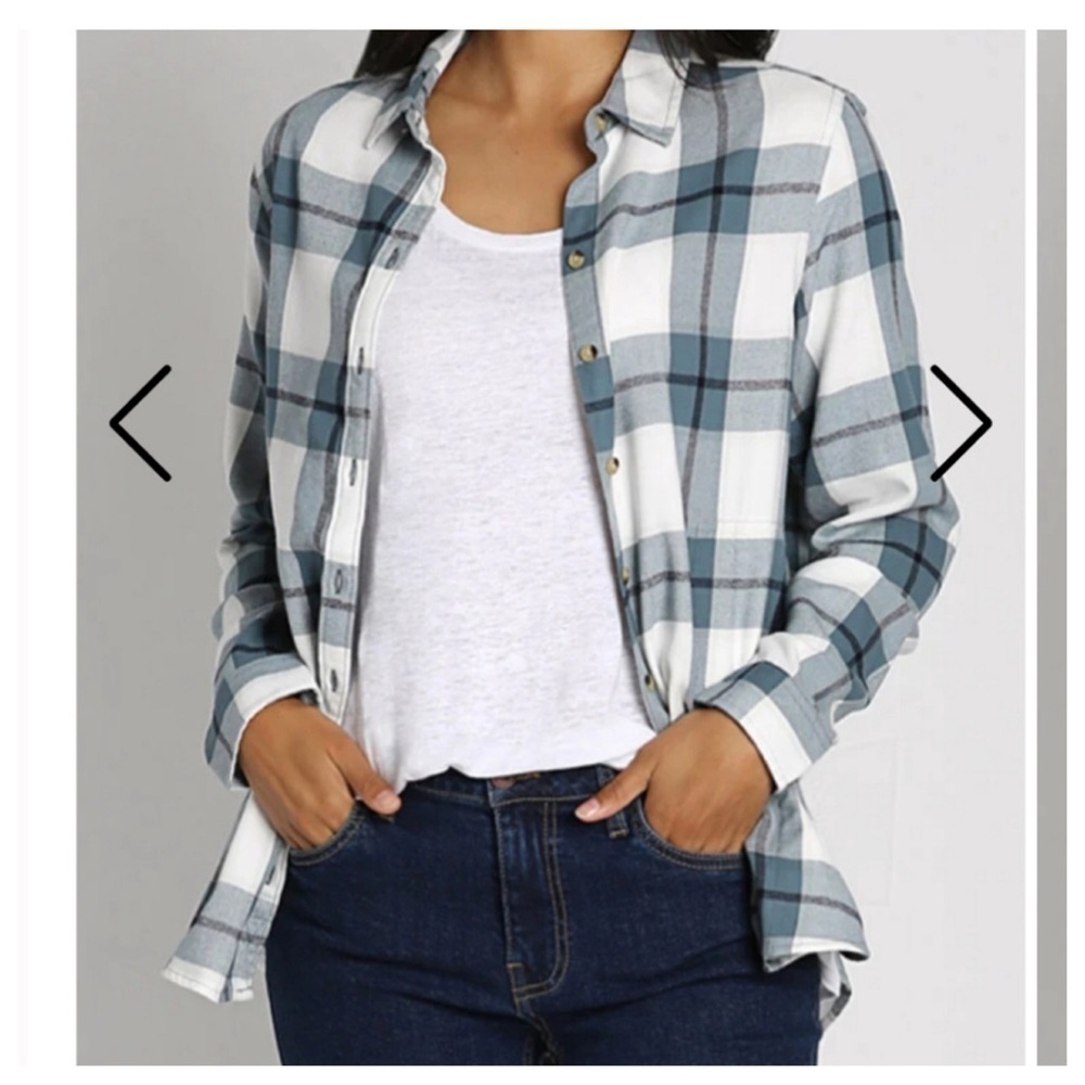Jachs Girlfriend Plaid Flannel Button Down Shirt Womens XXL Long Sleeve Fall